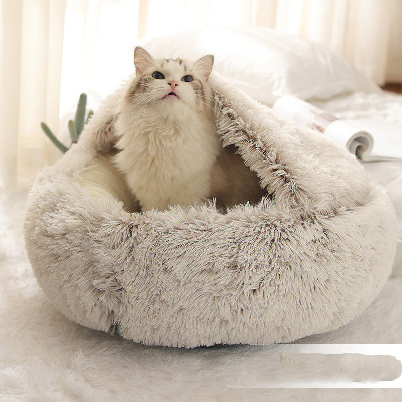 Samtweiche Kuschelhöhle für Hunde und Katzen.