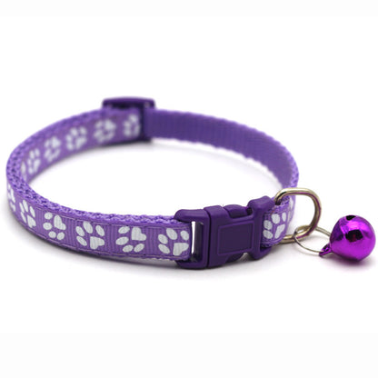 Katzenhalsband mit Glöckchen Lila
