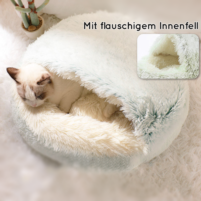 Samtweiche Kuschelhöhle für Hunde und Katzen.
