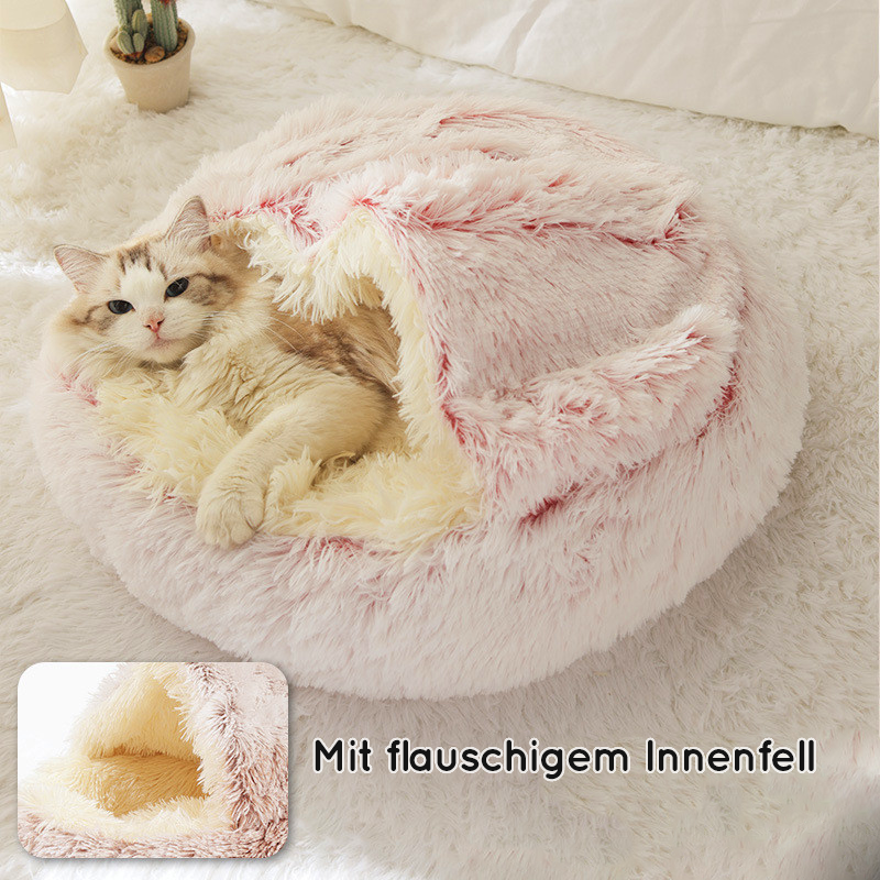 Samtweiche Kuschelhöhle für Hunde und Katzen.