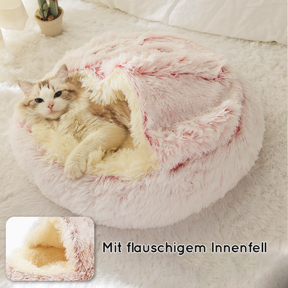 Samtweiche Kuschelhöhle für Hunde und Katzen.