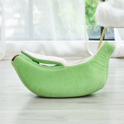 Bananen Haustierbett in Grün